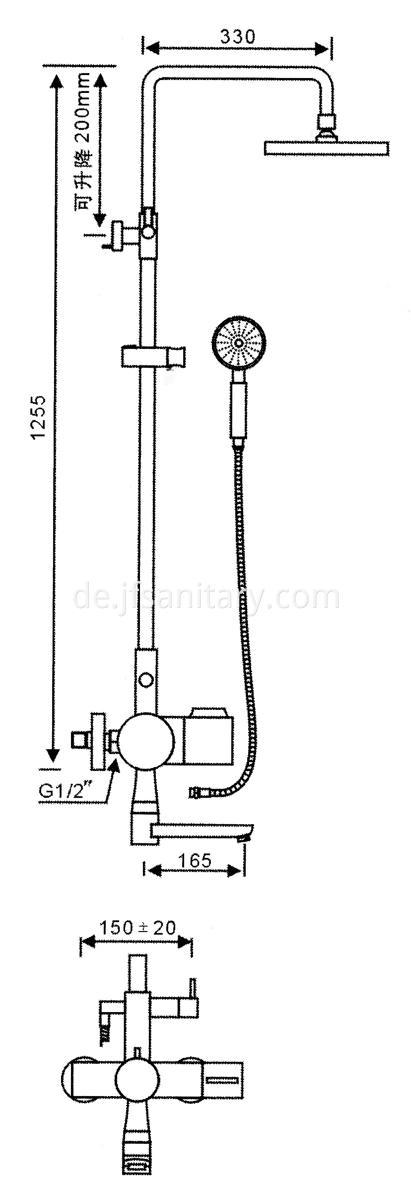 Size Of Thermostatic Mixing Valve Shower